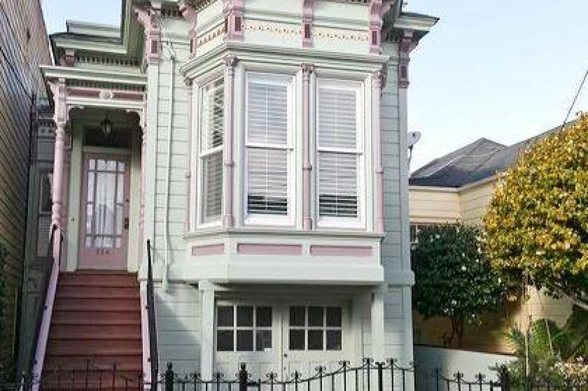 Elegant Facade with Bay Window, iron gates and fences, entry porch, freshly painted exterior on an extra wide 26' x 100' lot. Private entrance to lower level on right side. Resource #256667: image #1