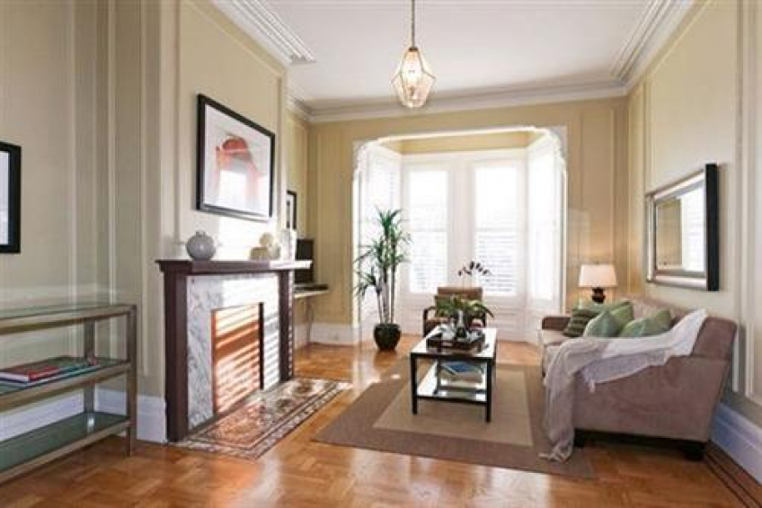 Carpentry and design at its finest! Double mahogany trim for oak floors, amazing detail for bay window and decorative fireplace trim. Resource #256667: image #3