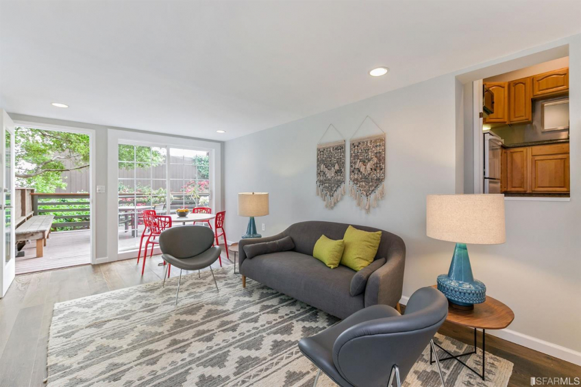 Downstairs living room overlooks deck and garden. You have direct private access to the downstairs space by going through a side gate in the garden. Resource #337080: image #34