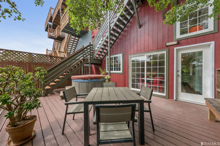 Main deck offers plenty of space for entertaining, sunning, eating, and beyond. Get ready for some hot tub fun! Note the hot tub is chemical-free! Resource #337080: image #38